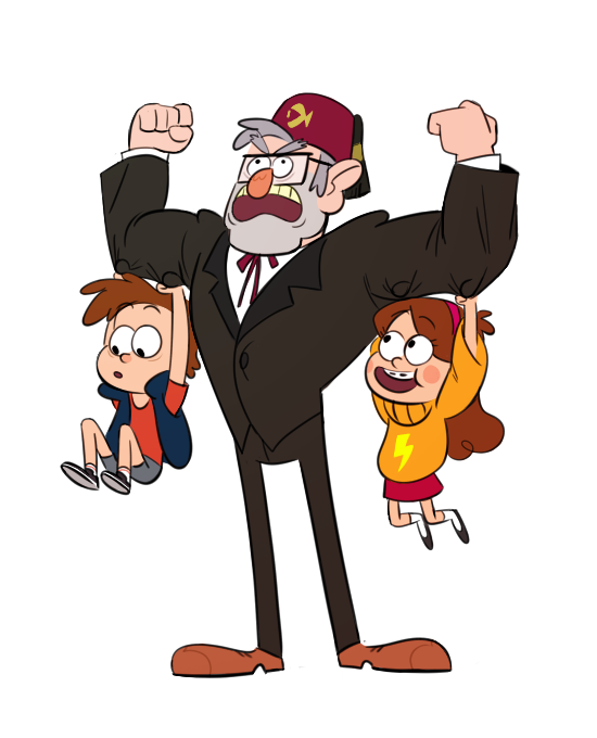 Grunkle Stan lifting his little gremlins